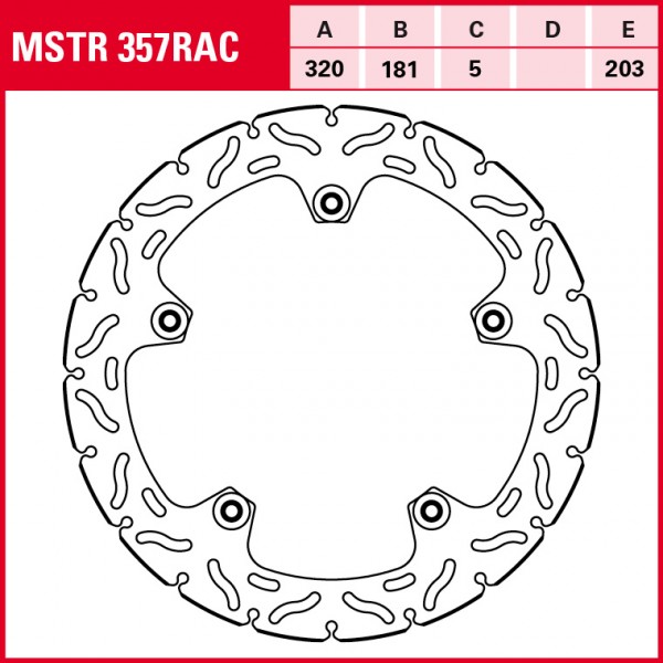 TRW Bremsscheibe Sportiv Semifloating MSTR357RAC HP2 RHP2