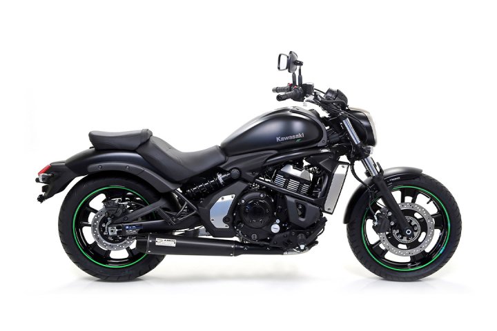 ARROW Auspuff Komplettanlage DARK REBEL Edelstahl u. Carbon für Kawasaki Vulcan S 650 2021-2023